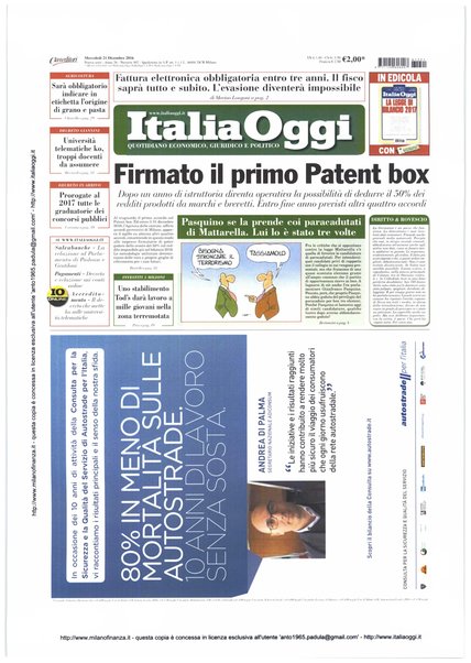 Italia oggi : quotidiano di economia finanza e politica